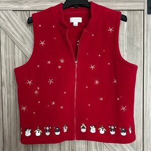 CJ Banks Red Snowman Utility Jacket